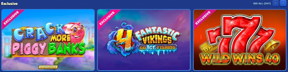 Pistolo eksklusiivinen kolikkopelivalikoima, jossa on Crack More Piggy Banks.